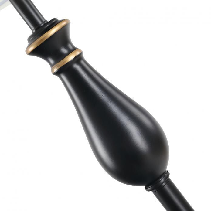 HOMCOM 3er Lampenset schwarz weiß Metall Polyester-Mischgewebe Stoff B/H/L: ca. 38x158x38 cm E27 3 Brennstellen