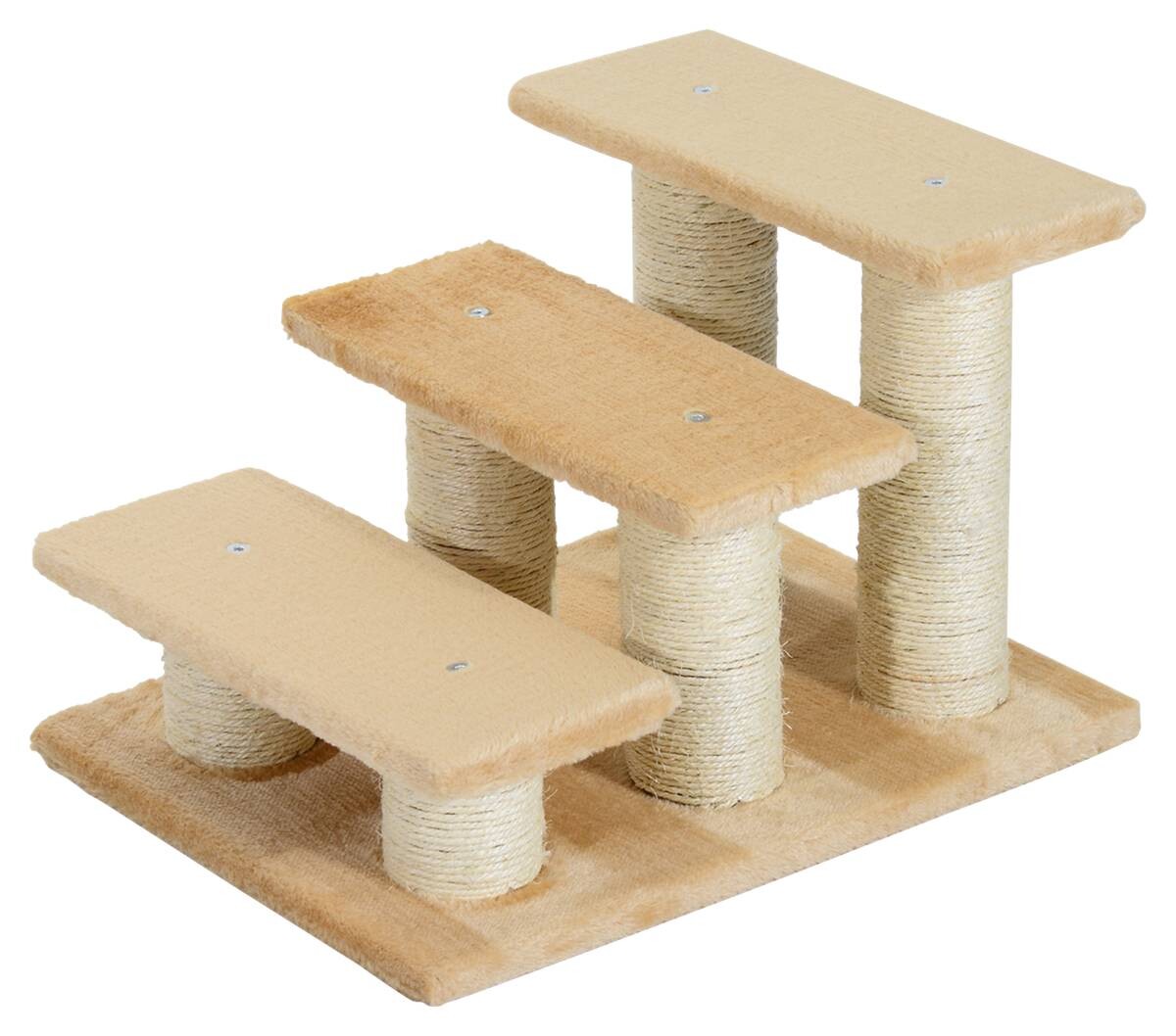 PawHut Katzentreppe beige Spanplatte B/H/L: ca. 35x34x45 cm