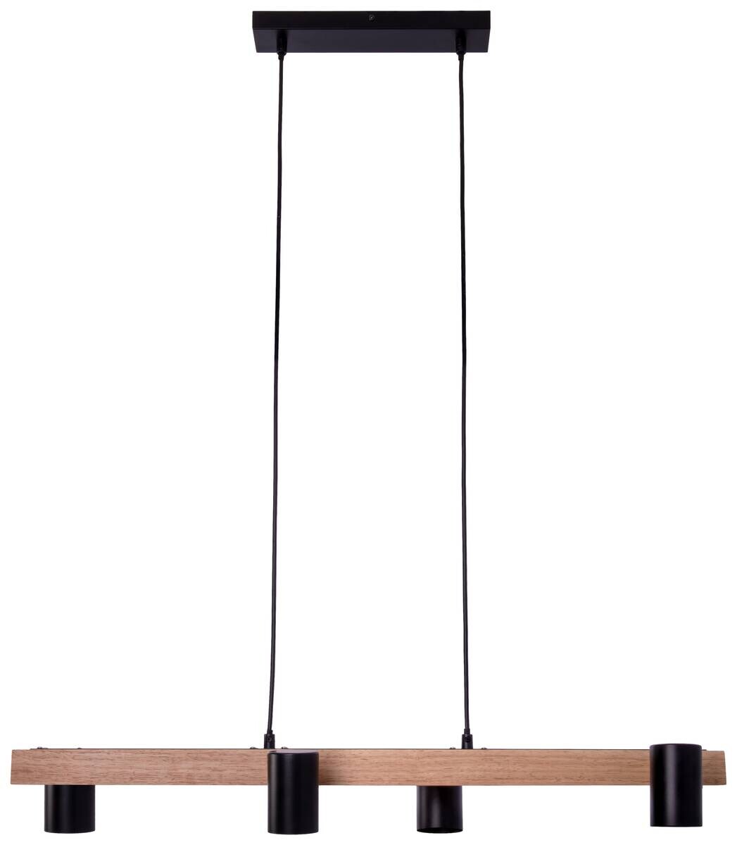 Näve Leuchten Pendelleuchte 7094522 schwarz Holz Metall B/H/T: ca. 24x120x80 cm GU10 4 Brennstellen