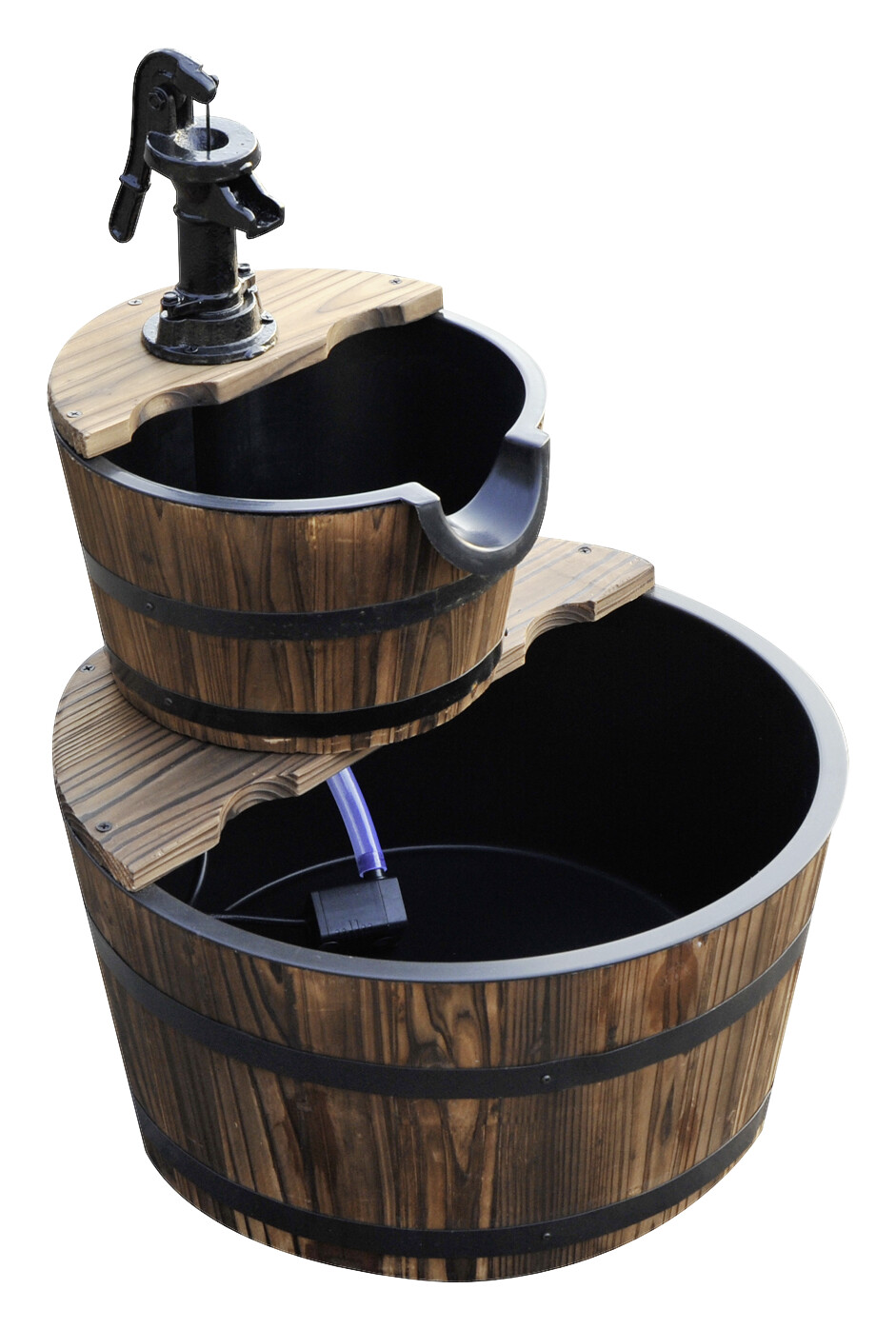 Outsunny Kaskadenbrunnen mit Wasserfall dunkelbraun B/H/L: ca. 45x59x45 cm