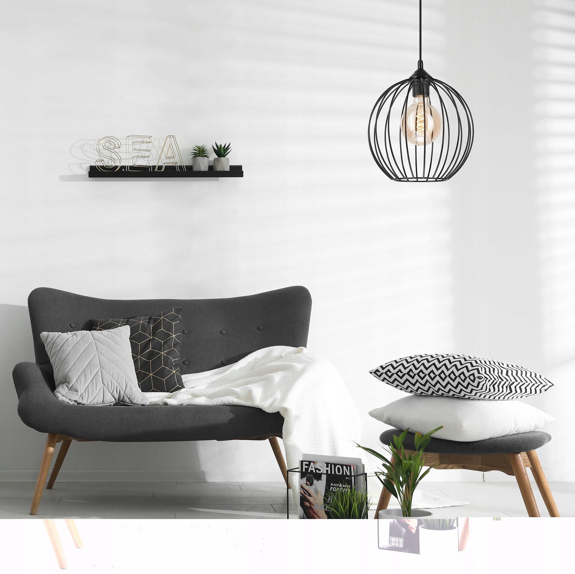 Lamkur Pendelleuchte Zoya schwarz Stahl H/L: ca. 86x24 cm E27 1 Brennstellen