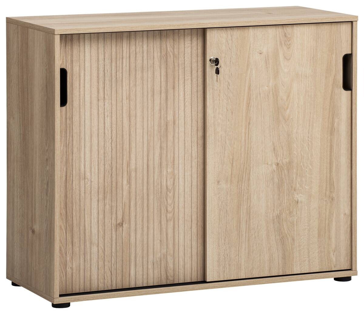 Aktenschrank Emmik weiß matt Eiche Eiche weiß Nachbildung B/H/T: ca. 100,1x83,6x41 cm