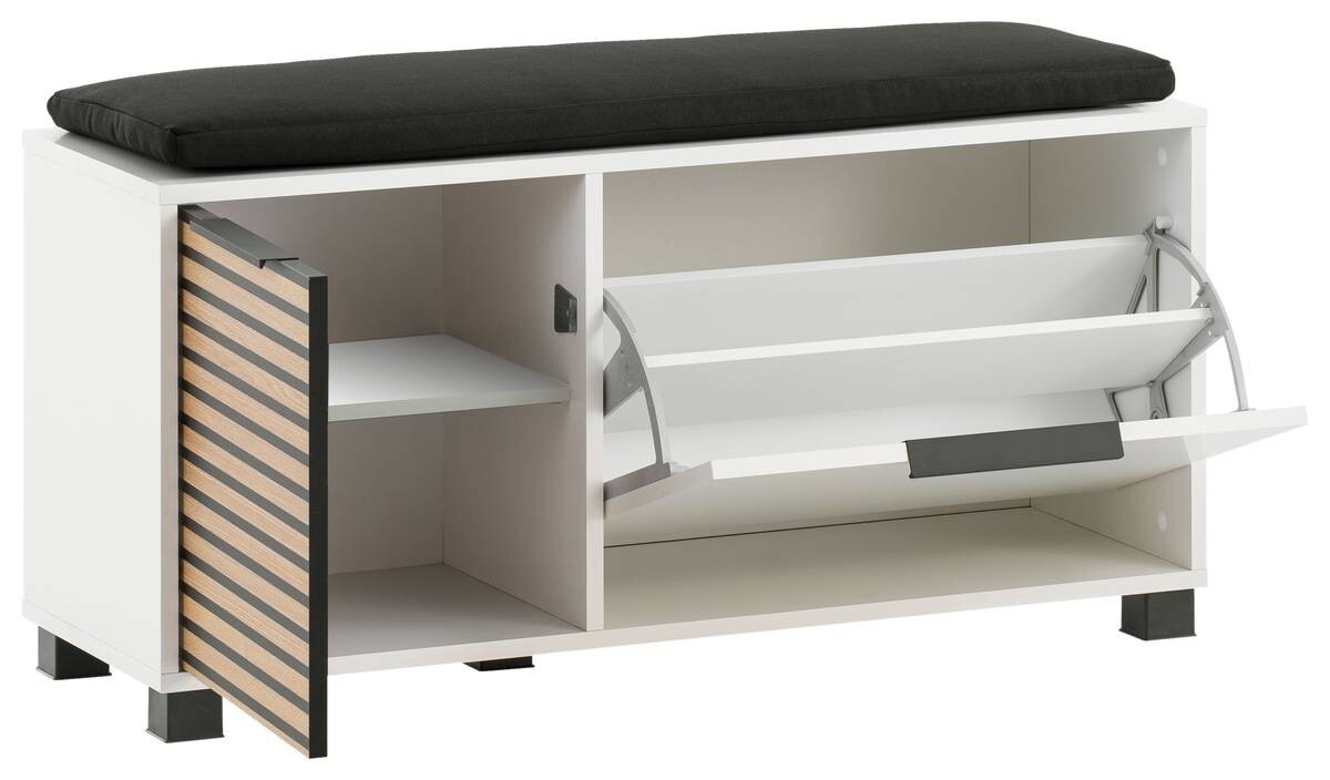 Schuhbank Loft weiß matt B/H/T: ca. 98,4x47,2x33,05 cm