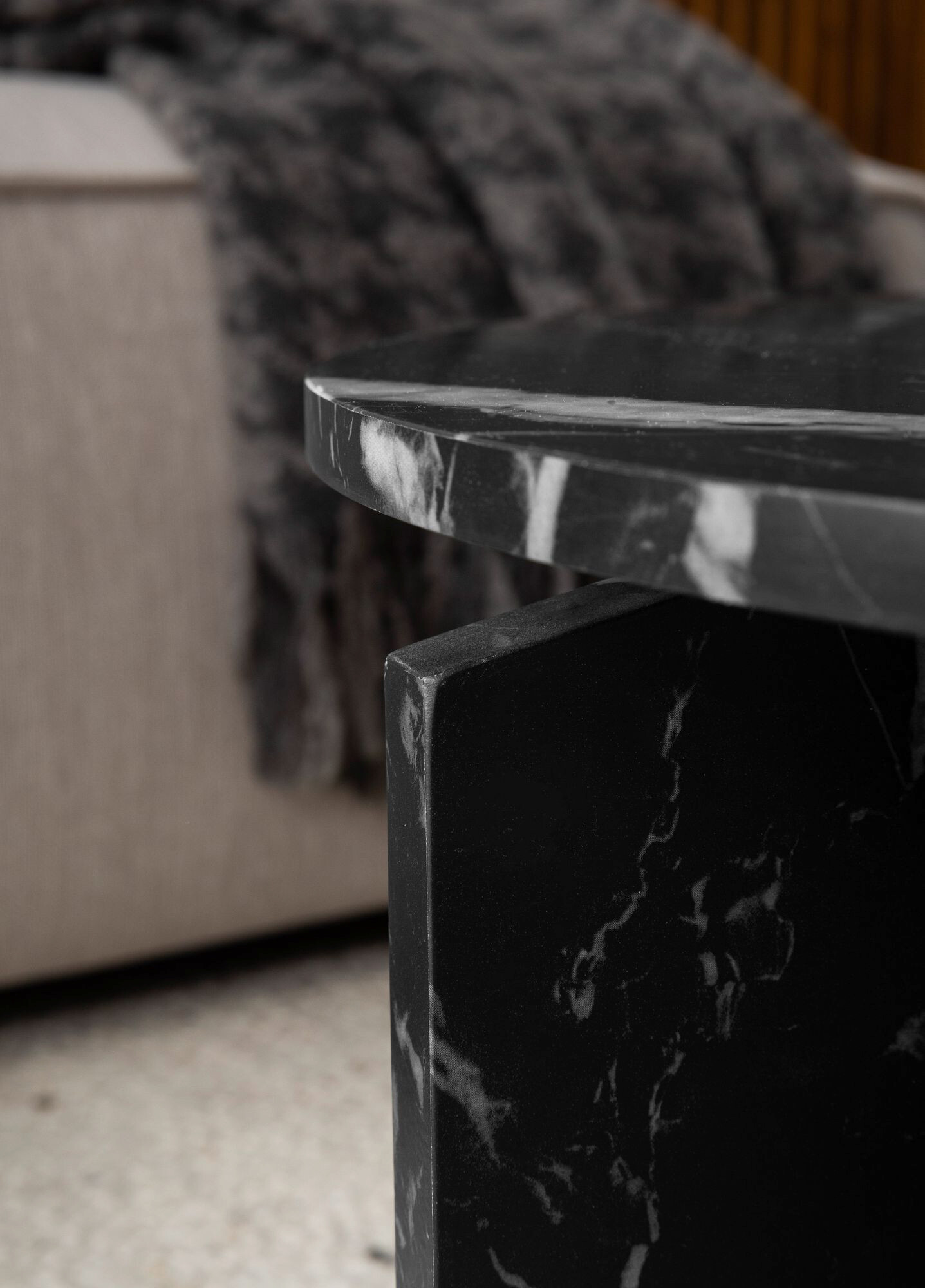 Wohnling Couchtisch schwarz Marmor B/H/T: ca. 70x33x70 cm