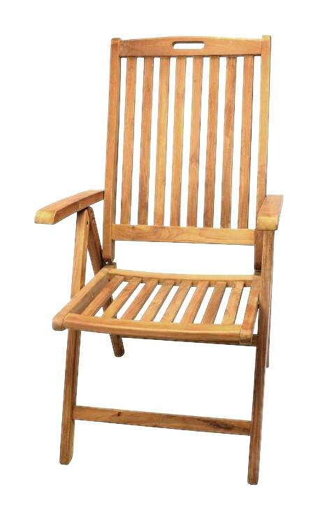 VCM Gartenstuhl 2er Set braun Teakholz B/H/T: ca. 56x110x75 cm