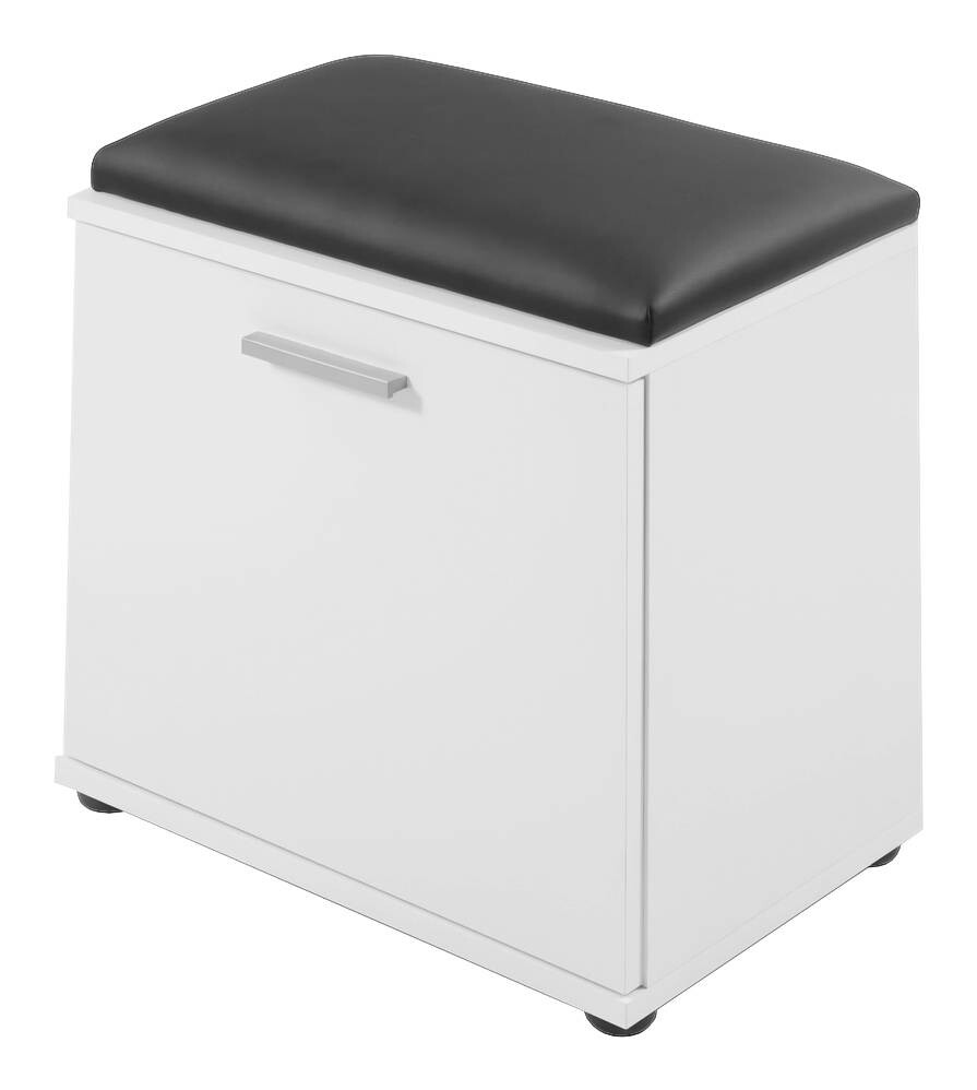 Sitzbank JAKOB weiß schwarz B/H/T: ca. 48,5x49x30 cm