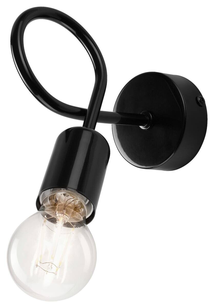 Lamkur Wandleuchte CAMILLA 36885 schwarz Stahl H/L: ca. 18x8 cm E27 1 Brennstellen