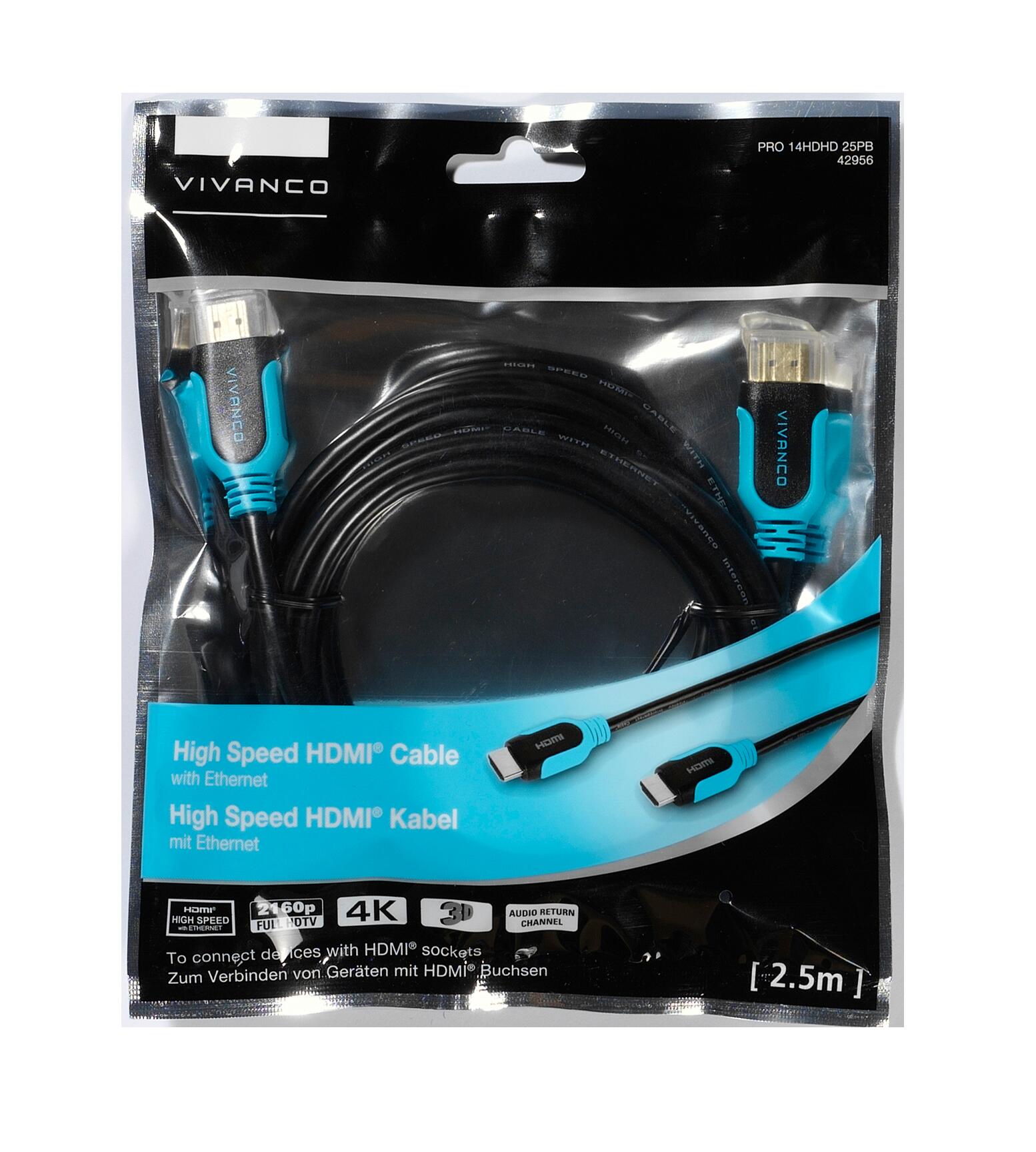 Vivanco HDMI-Kabel blau schwarz