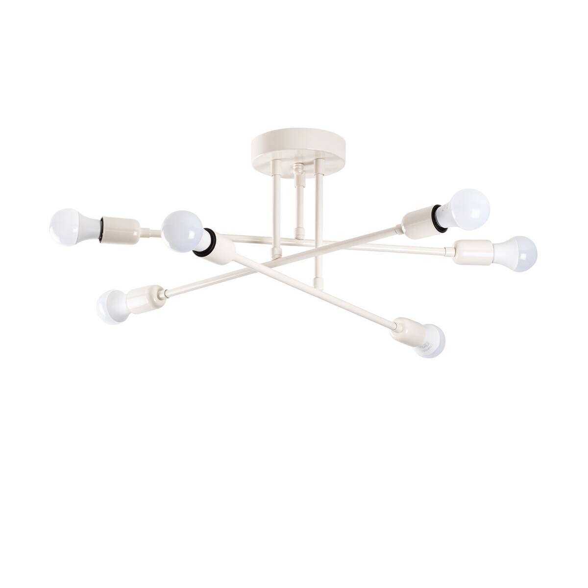 Opviq Deckenleuchte Flower creme B/H/T/L/D: ca. 64x30x64x64x64 cm E27 6 Brennstellen