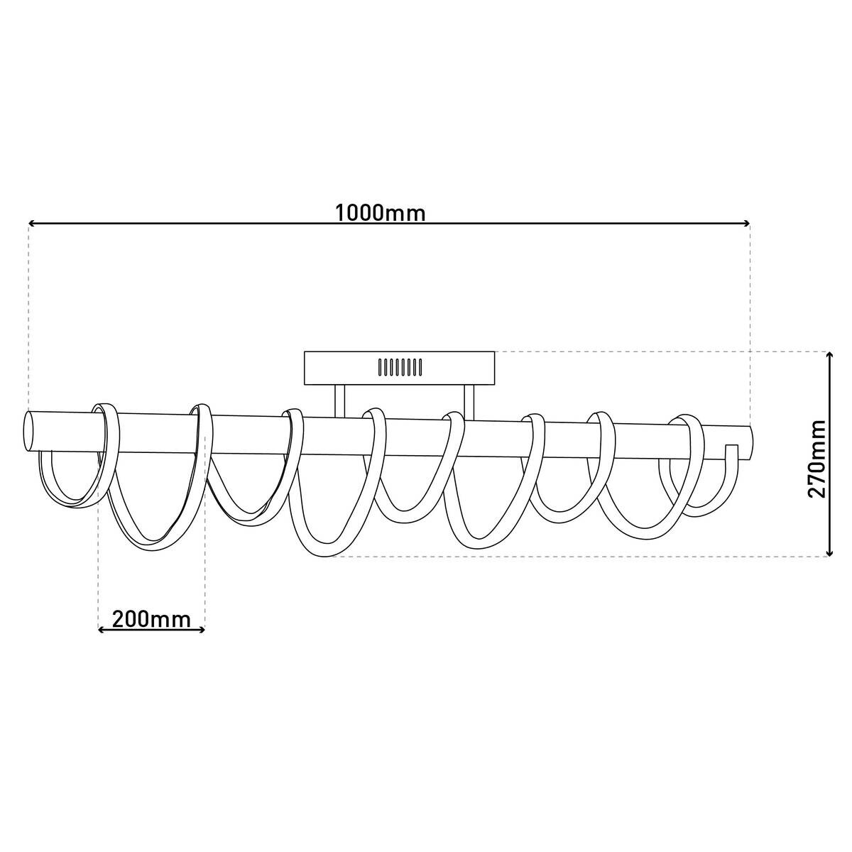 Näve Leuchten Deckenleuchte 1374350 nickel matt Metall Kunststoff B/H/T: ca. 20x27x100 cm null 1 Brennstellen