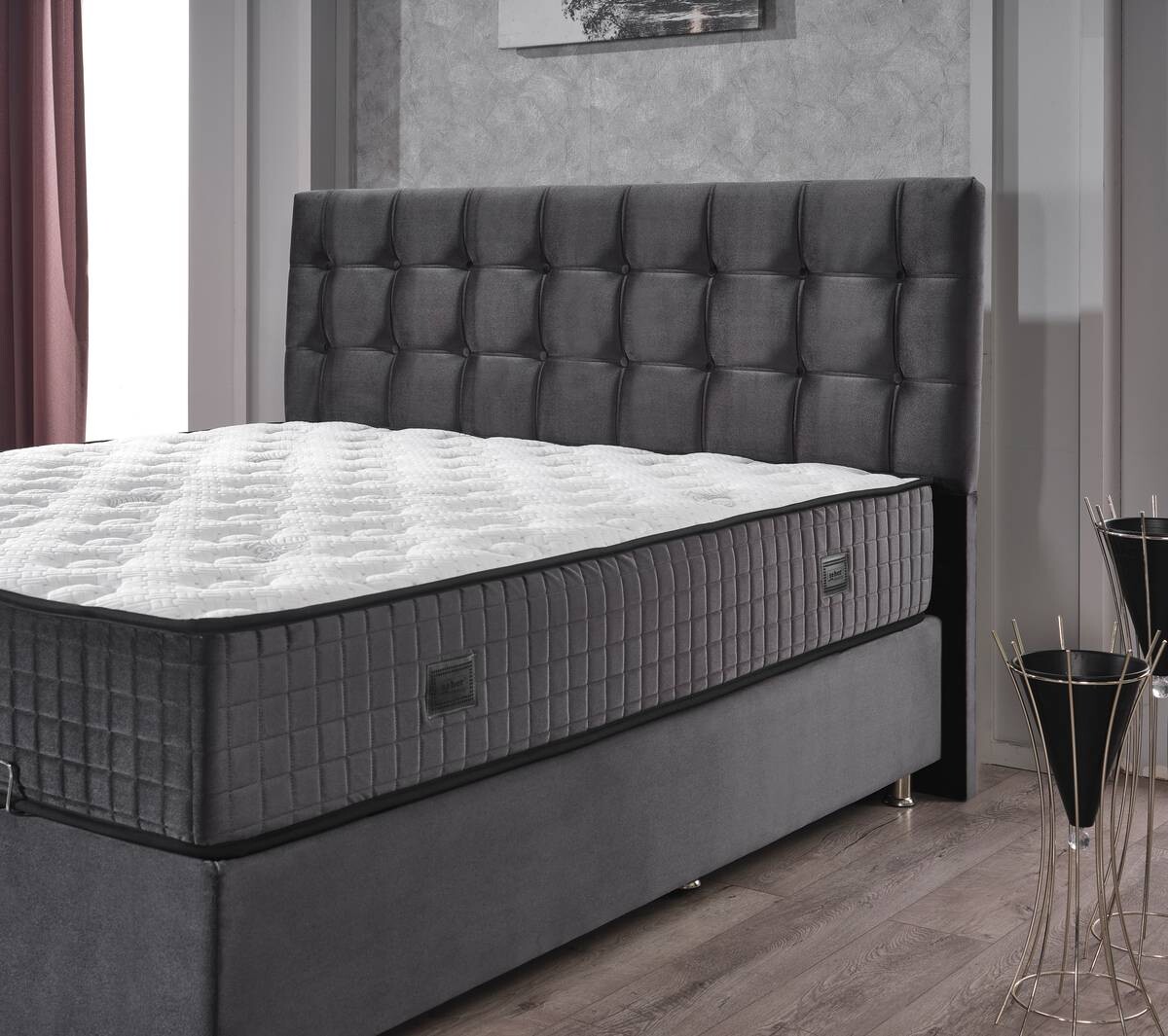 Polsterbett Etna anthrazit Liegefläche B/L: ca. 180x200 cm