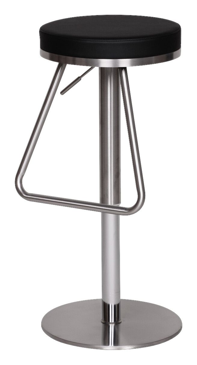 Barhocker schwarz Edelstahl Kunstleder Edelstahl B/H/T: ca. 39x54x39 cm