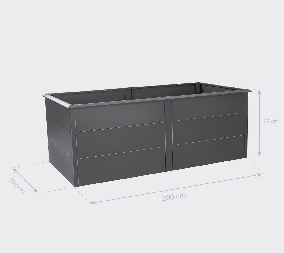 Westmann Hochbeet Primus XL anthrazit Metall B/H/T: ca. 200x77x100 cm