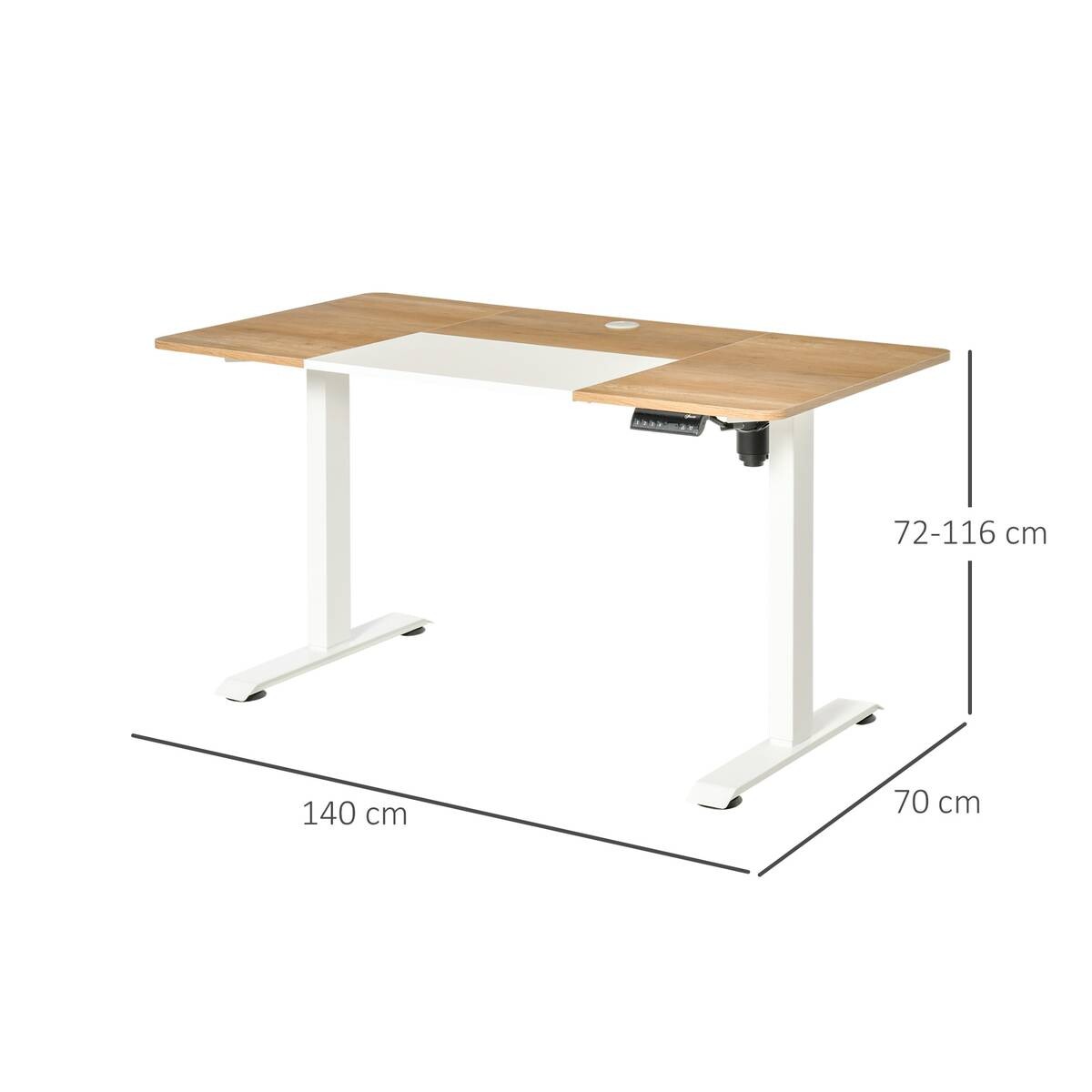 Schreibtisch 920-071V90WT natur Holz Nachbildung weiß B/H/T: ca. 140x116x70 cm