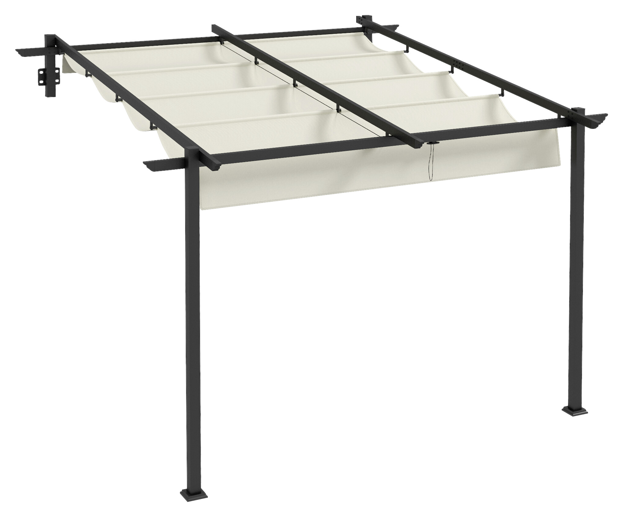 Outsunny Pergola cremeweiß Polyester B/H/L: ca. 297x230x297 cm