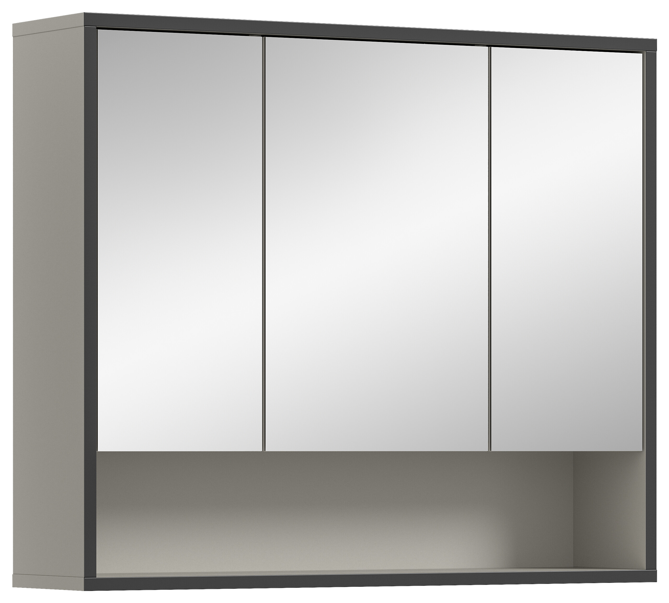 Spiegelschrank BAGNO schwarz Kaschmirgrau Nachbildung B/H/T: ca. 80x68x19 cm
