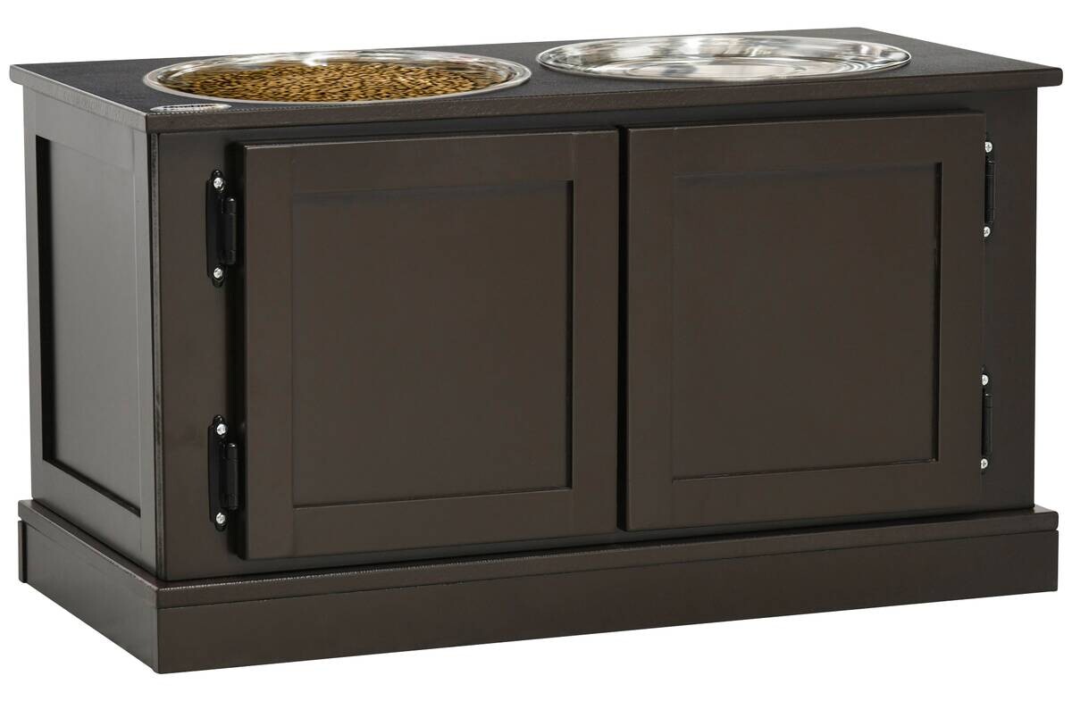 PawHut Hundenapf kaffee MDF B/H/L: ca. 30x34x60 cm