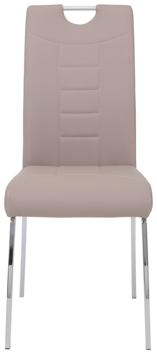 Stuhl Andrea 2er Set Cappuccino Kunstleder Metall B/H/T: ca. 43x100x64 cm