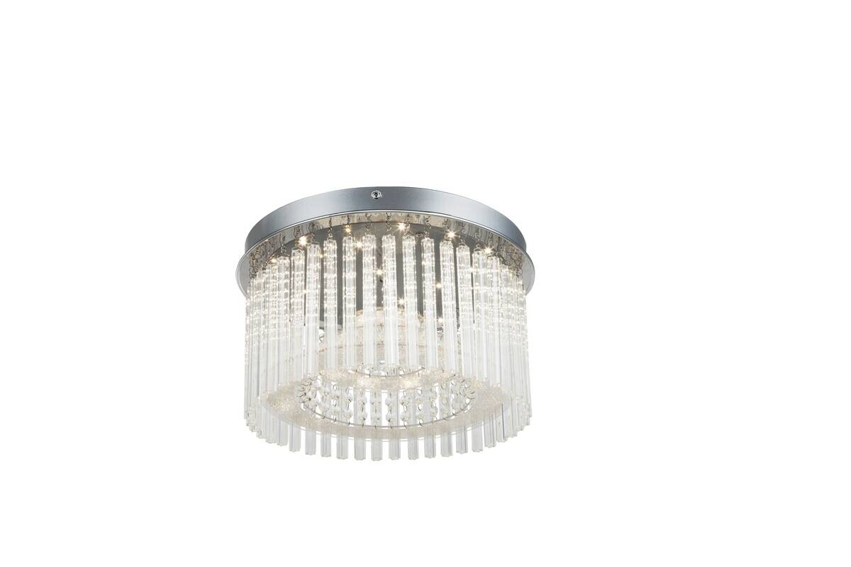 GLOBO LED-Deckenleuchte klar Chrom Glas Metall H/D: ca. 21,5x37 cm