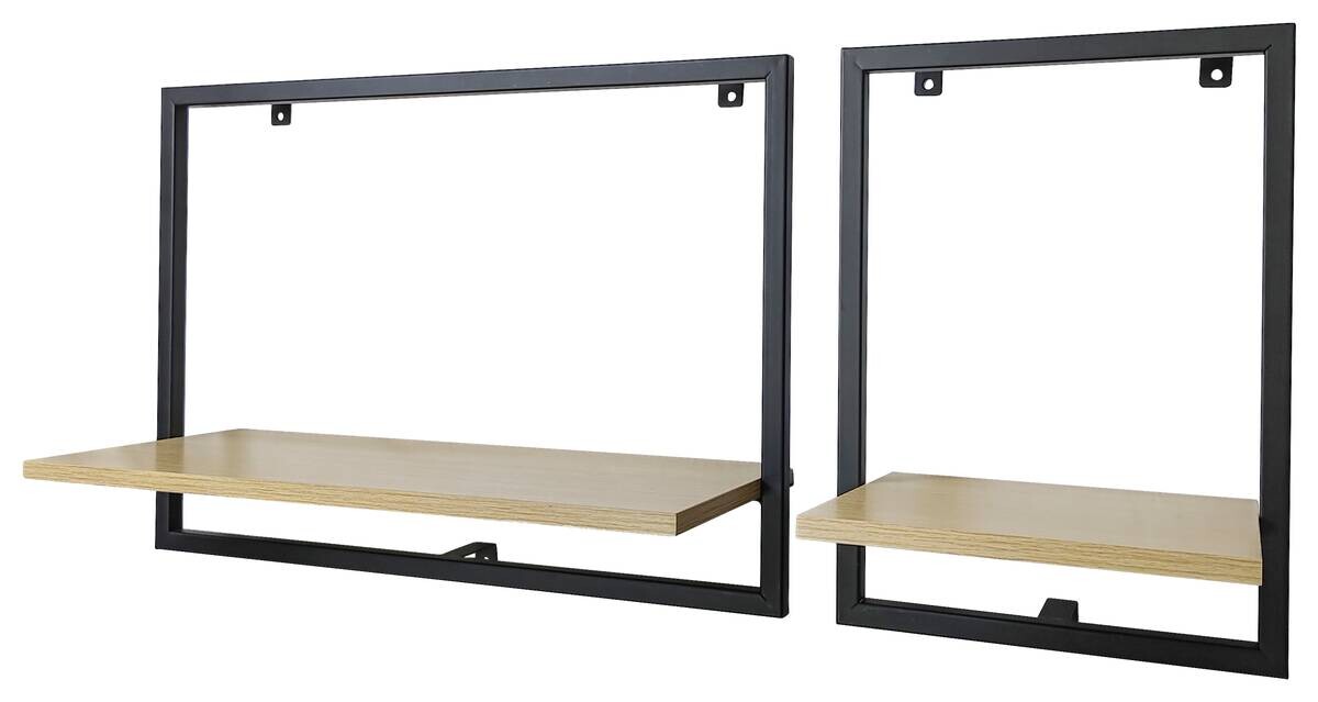 Wandregal Mari Eiche Artisan Nachbildung schwarz