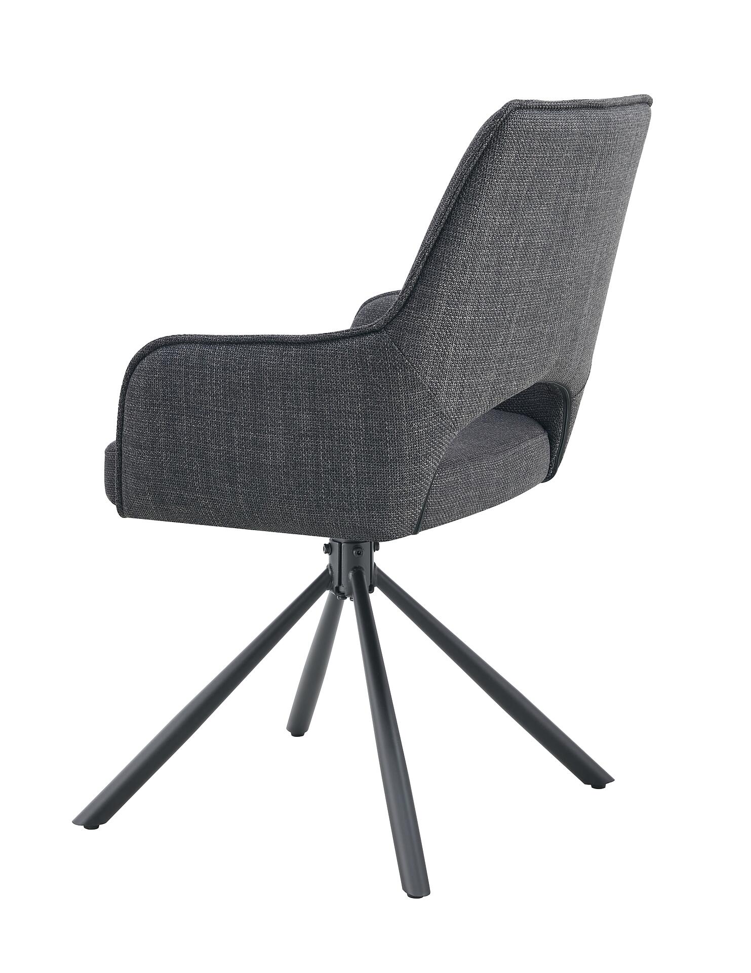 Drehstuhl JANA, 2er Set anthrazit Stoff B/H/T: ca. 57x91x64 cm Drehstuhl JANA, 2er Set anthrazit Stoff B/H/T: ca. 57x91x64 cm