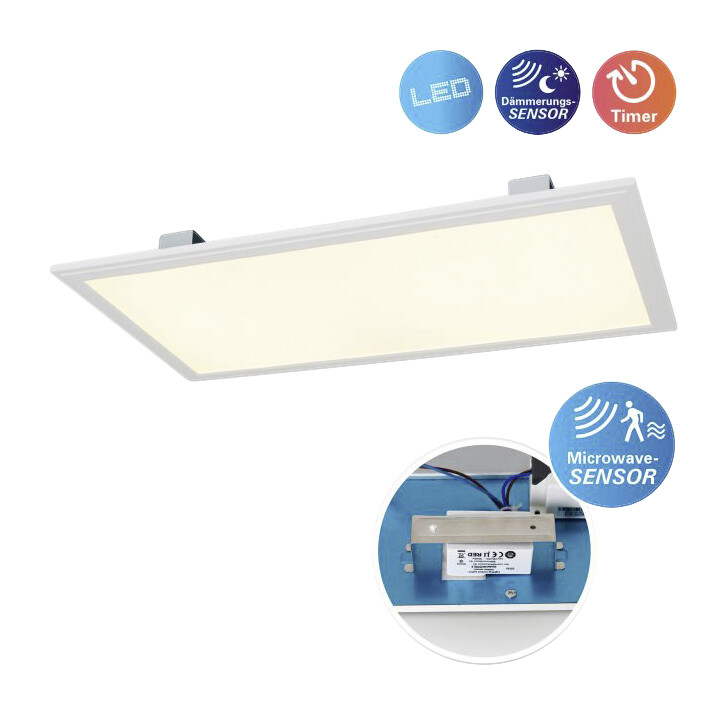 Näve Leuchten LED-Sensor-Panel NV1355526 weiß Aluminium B/H/T: ca. 30x5x60 cm 1 Brennstellen