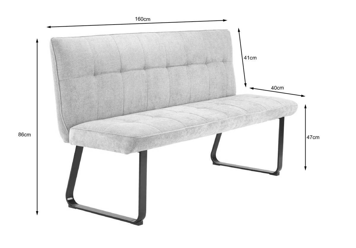 Bank TALEA dunkelgrau B/H/T: ca. 160x92x59 cm