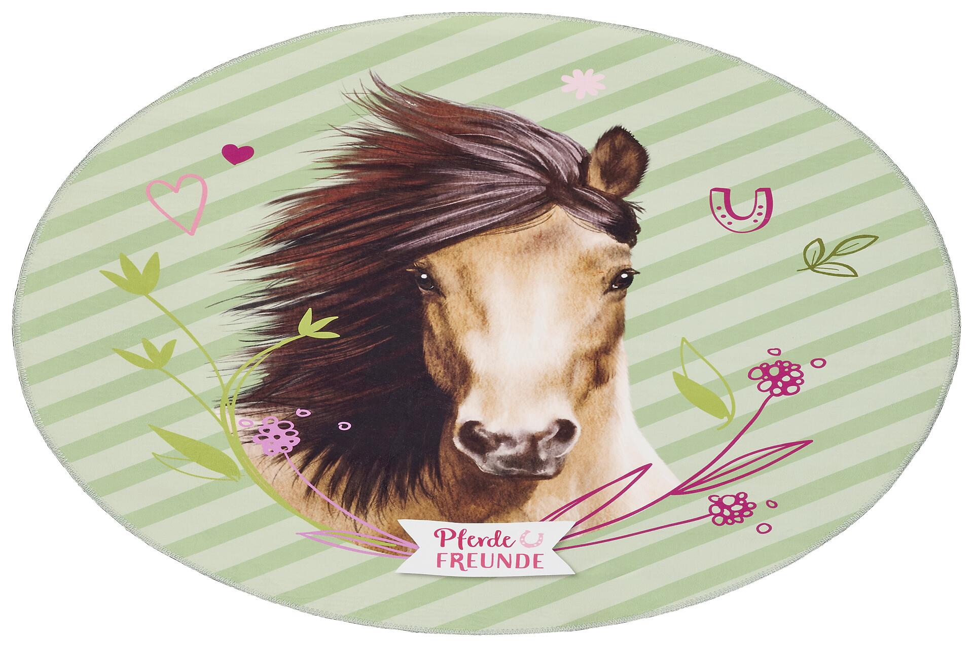 Pferde Freunde Kinderteppich grün D: ca. 100 cm