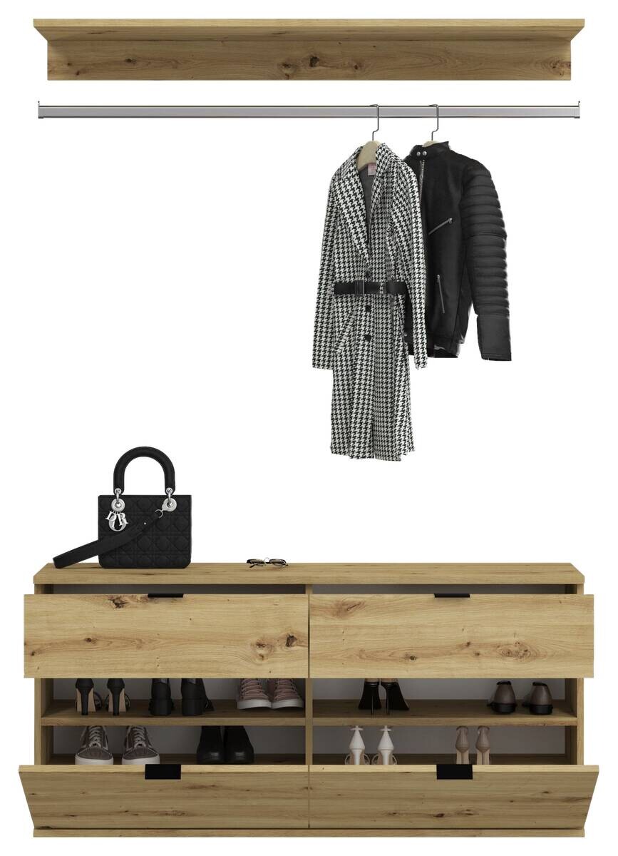 Garderobe PROJEKT Eiche Artisan Nachbildung B/H/T: ca. 212x193x34 cm