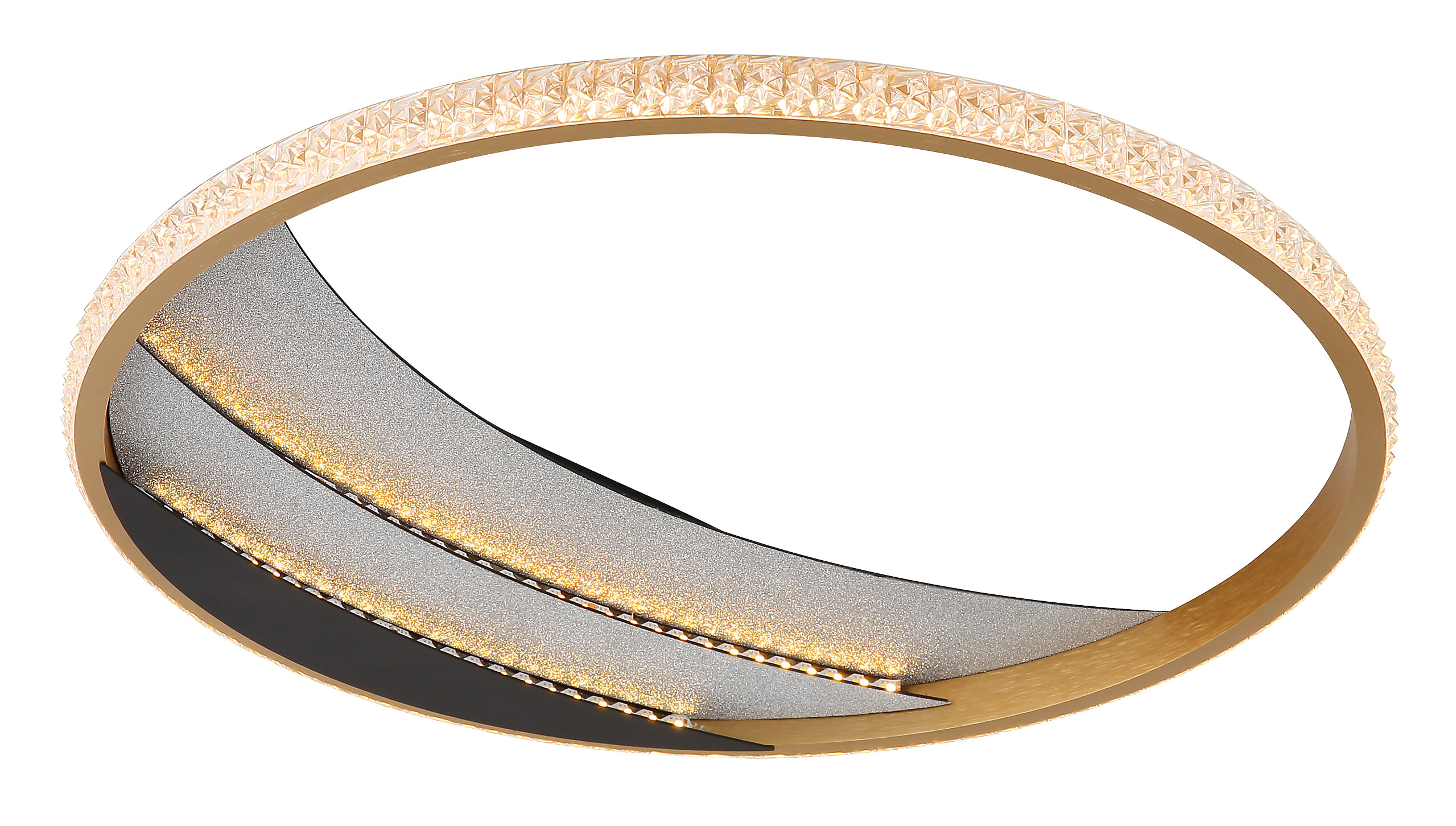 GLOBO Deckenleuchte schwarz gold klar Metall Aluminium Kunststoff H/D: ca. 6x41 cm 1 Brennstellen