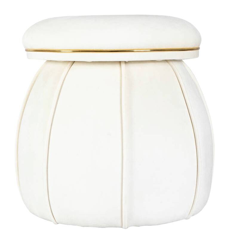 360 Living Hocker Corin 100 elfenbein gold H/D: ca. 51,5x51,5 cm
