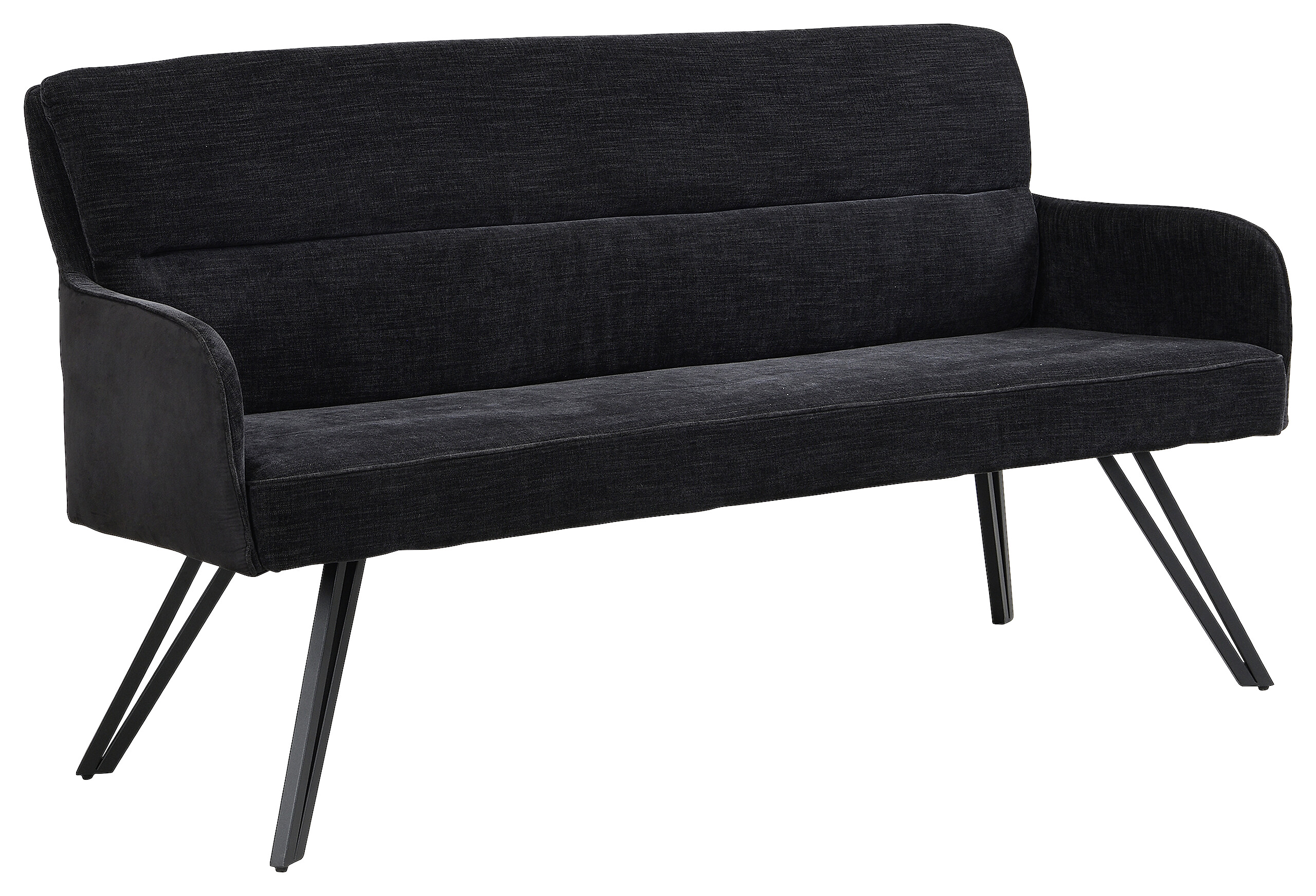 Sitzbank TINO schwarz Metall Microfaser B/H/T: ca. 160x94x67 cm