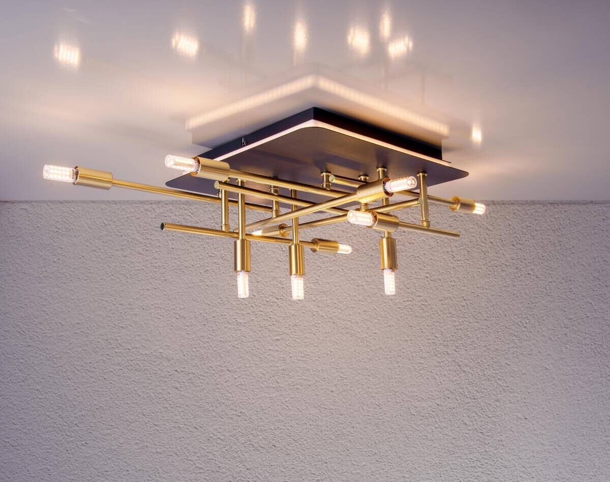 Näve Leuchten Deckenleuchte 1392845 messing Metall B/H/T: ca. 48x15x51 cm G9 11 Brennstellen