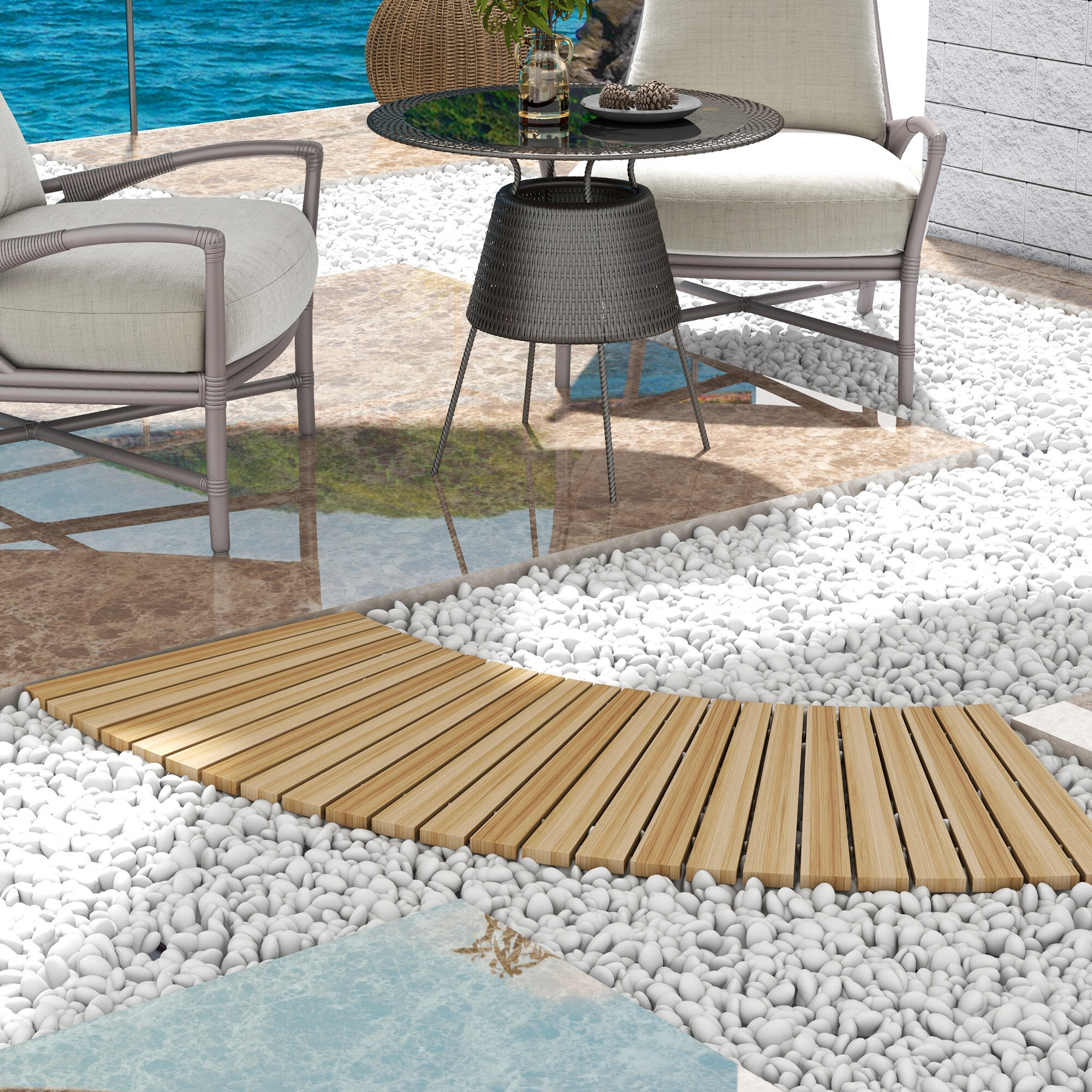 Outsunny Gartenweg natur B/H/L: ca. 47x1x120 cm