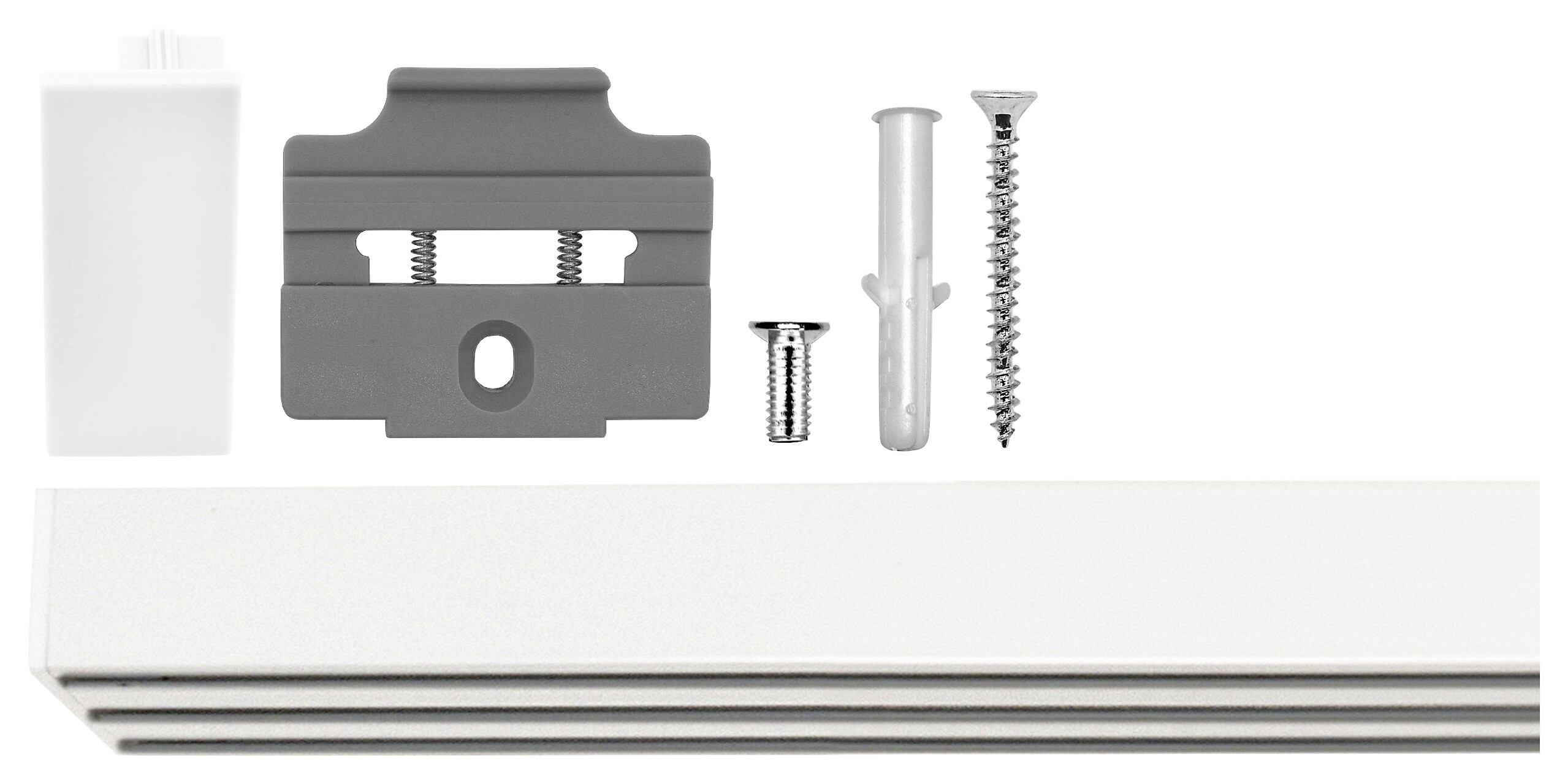 ondeco Gardinenschiene smart weiß Metall L: ca. 210 cm 3.0 Läufe
