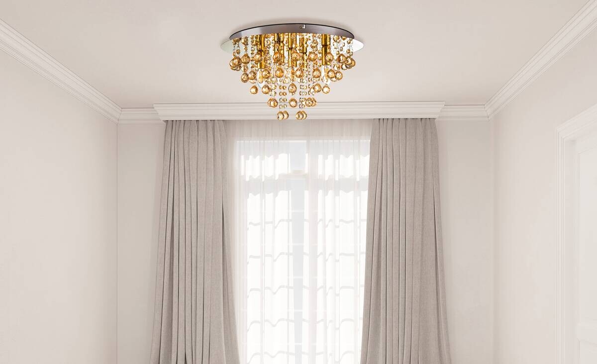 Nowa Deckenleuchte London gold Metall H/D: ca. 26x46 cm E14 5 Brennstellen