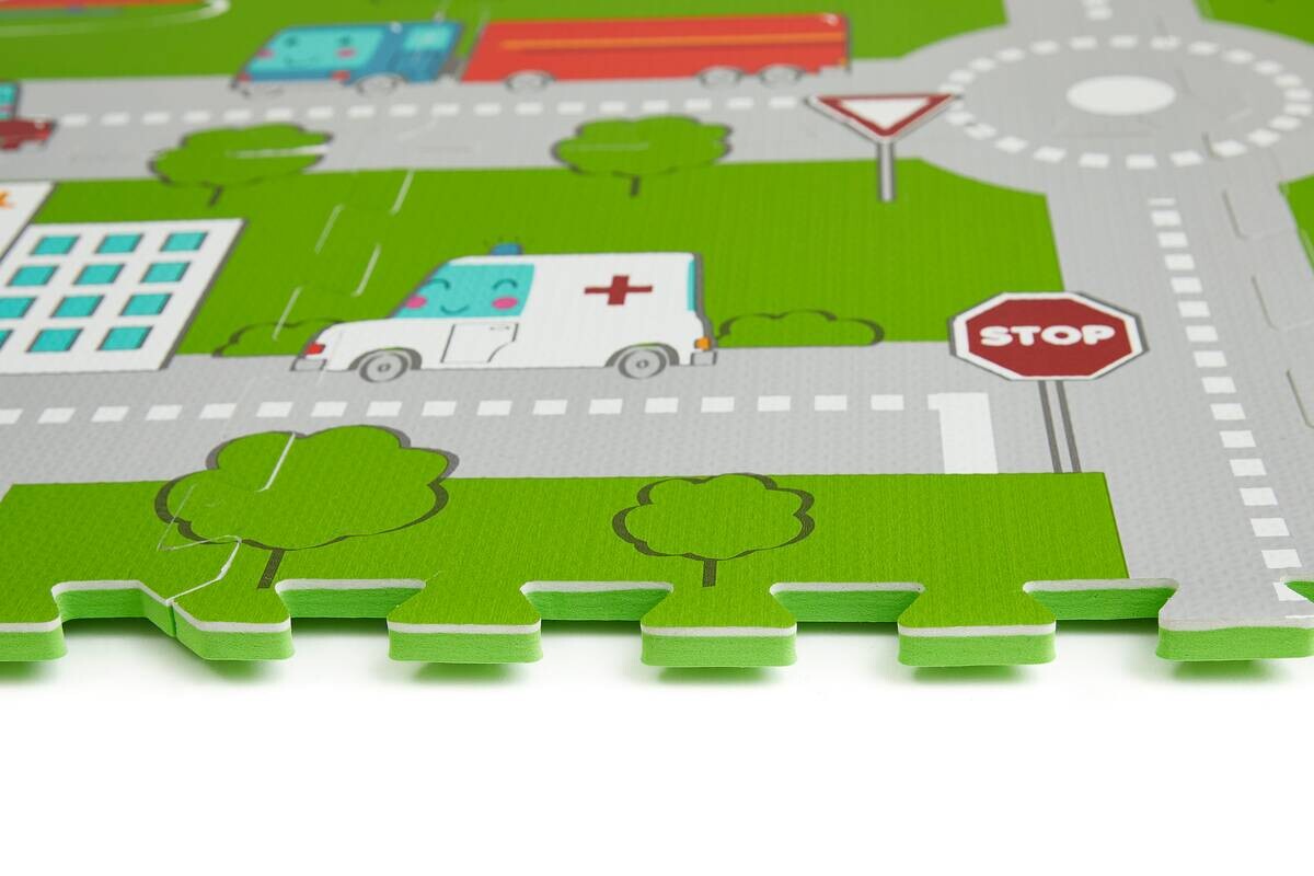 Puzzlematte Straßen bunt B/H/L: ca. 90x1x90 cm