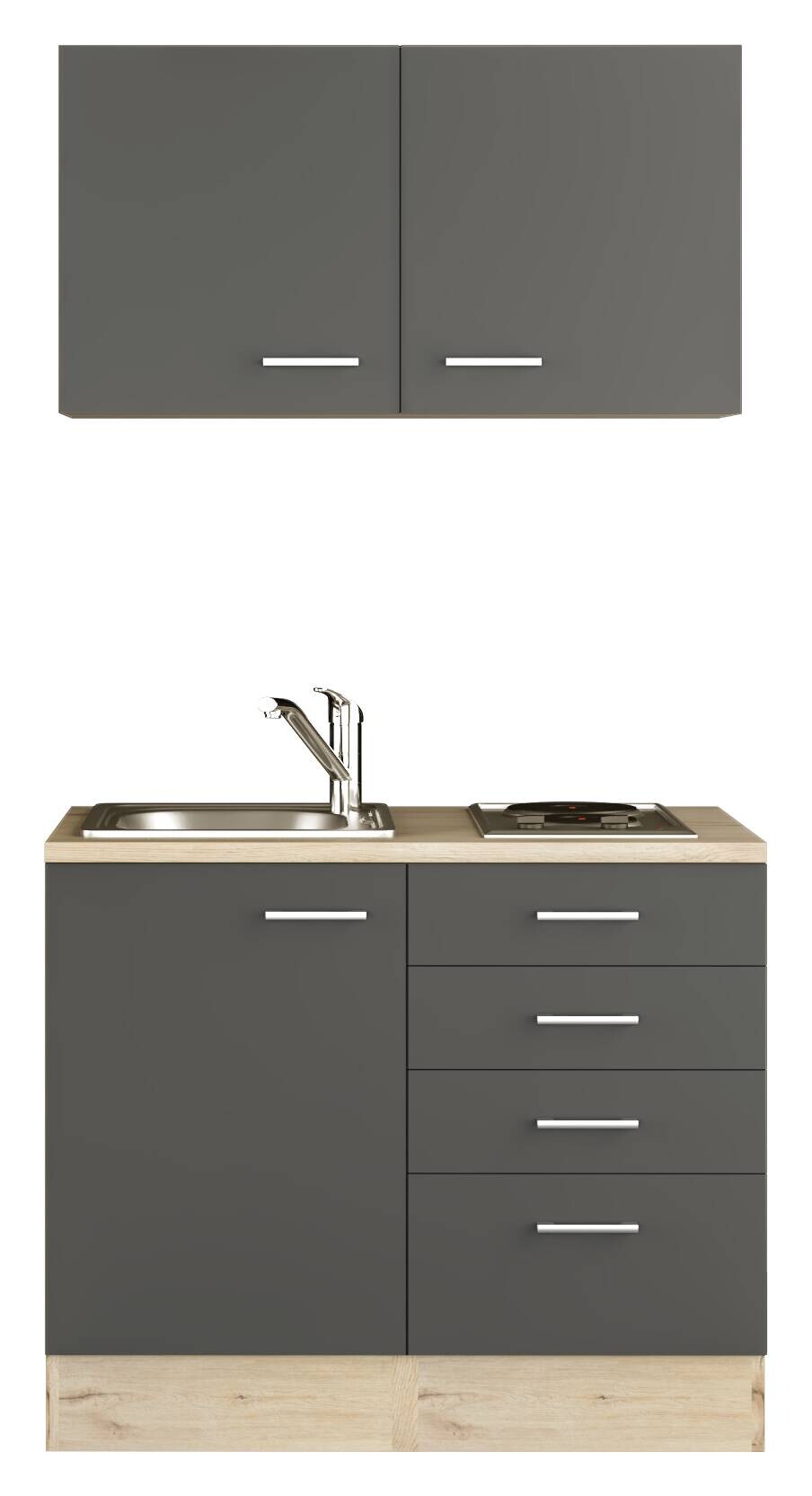 Flex-Well Küchenblock Morena Basalt matt B/H/T: ca. 100x200x60 cm