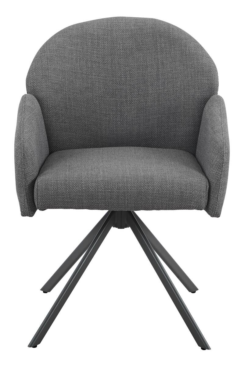 Drehstuhl Holly grau Microfaser Webstoff B/H/T: ca. 57x84x61 cm