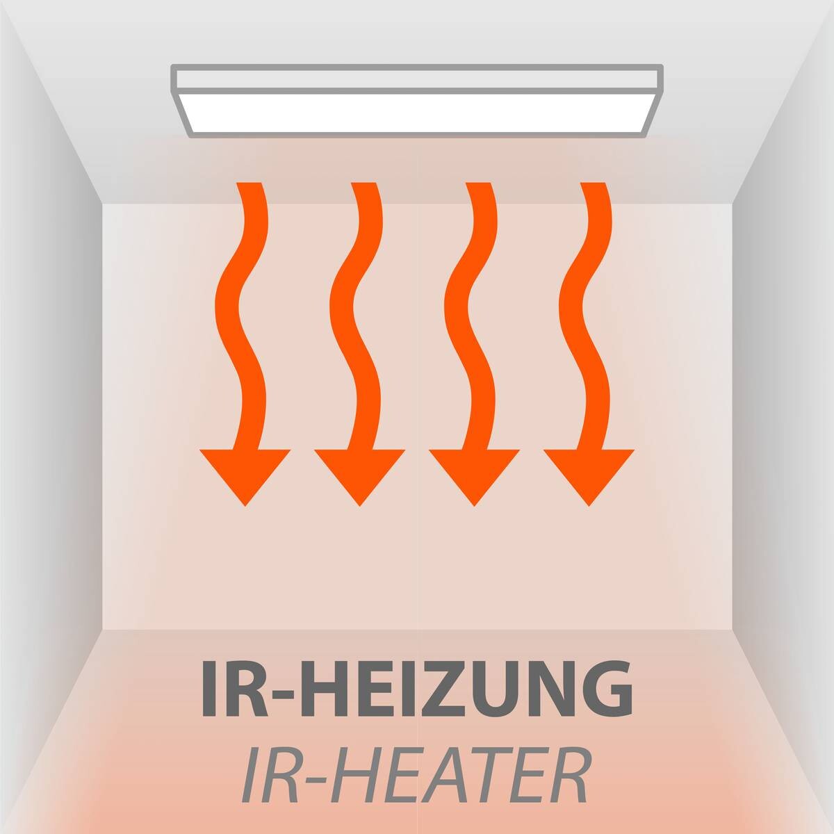 Just Light LED-Deckenleuchte mit Heizfunktion BEROA 18069-16 weiß Kunststoff Metall B/H/T: ca. 60x6,8x120 cm 1 Brennstellen