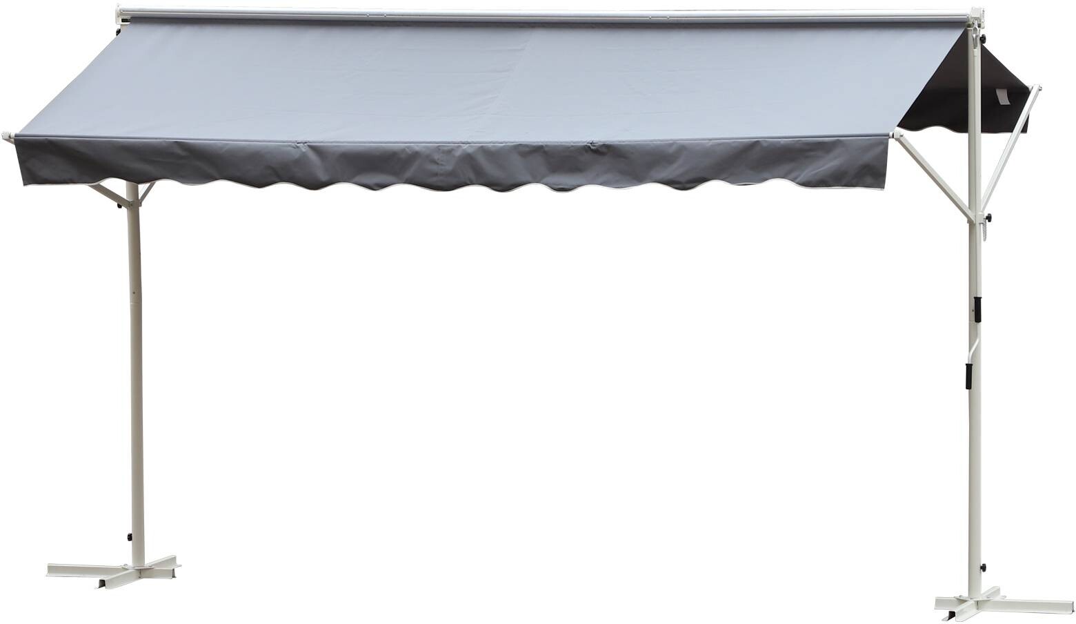 Outsunny Standmarkise grau Polyester-Mischgewebe B/H/L: ca. 294x250x295 cm