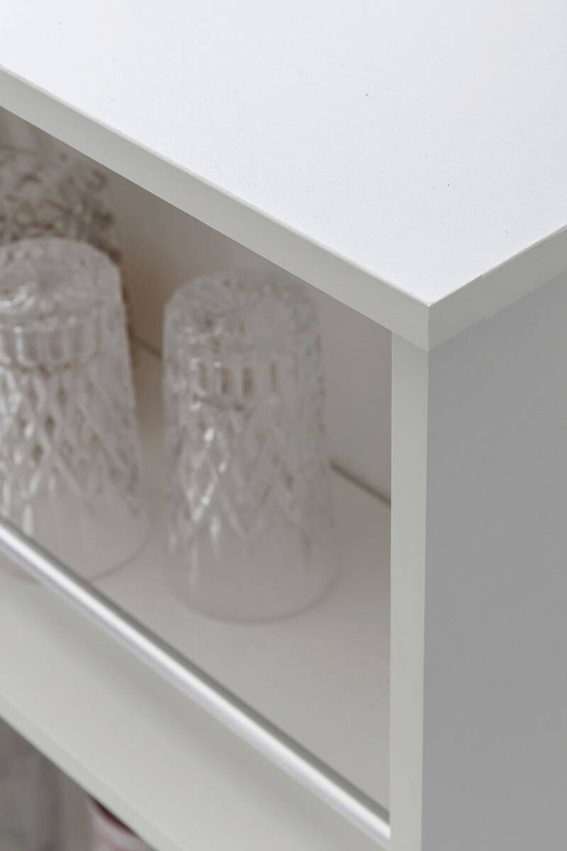 Bartisch weiß beschichtet Holzwerkstoff B/H/T: ca. 120x107,5x60 cm