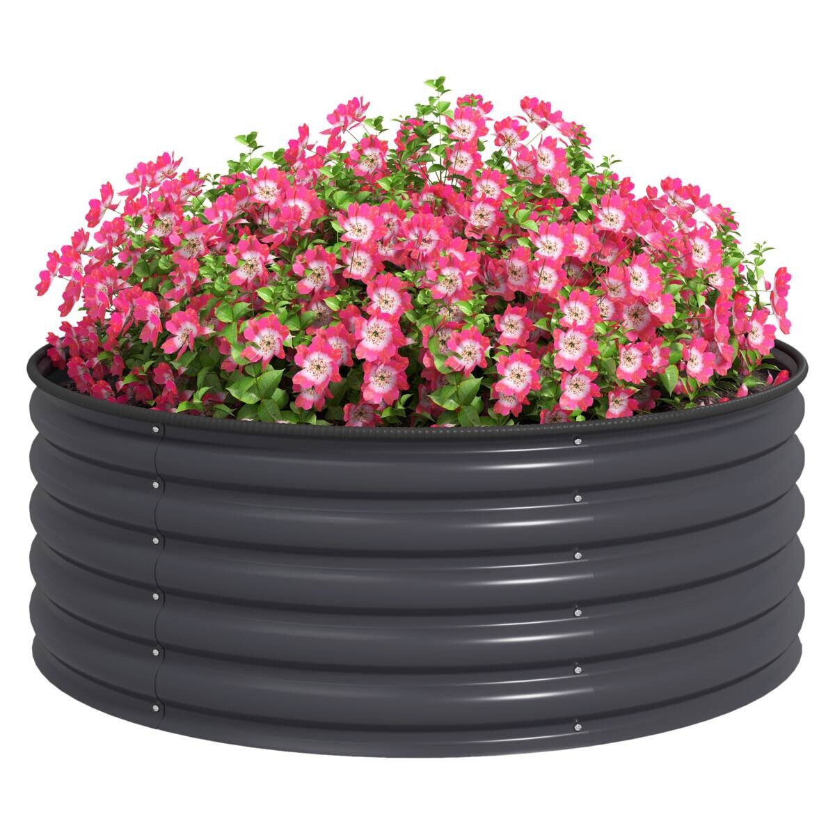 Outsunny Hochbeet dunkelgrau Stahl B/H/L: ca. 120x43x120 cm