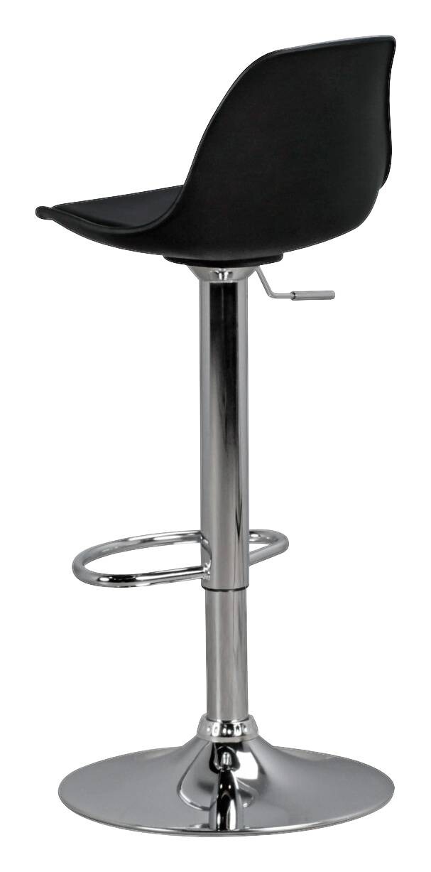 Barhocker schwarz Chrom Kunstleder Metall B/H/T: ca. 40x104x40 cm