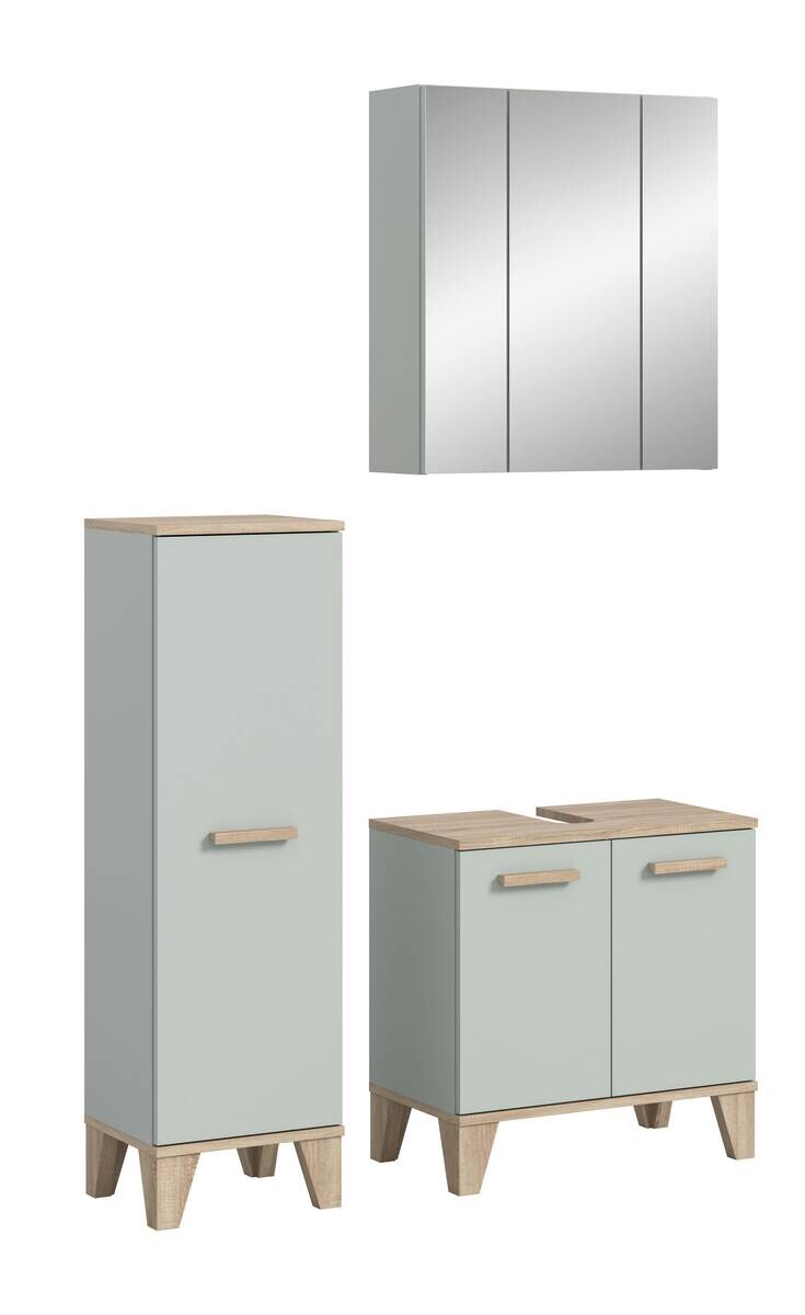 Badezimmer-Set STAR hellgrün Eiche hell Nachbildung B/H/T: ca. 109x190x34 cm