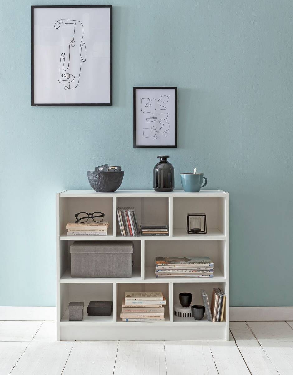 Regal weiß B/H/T: ca. 80x68,5x29,5 cm