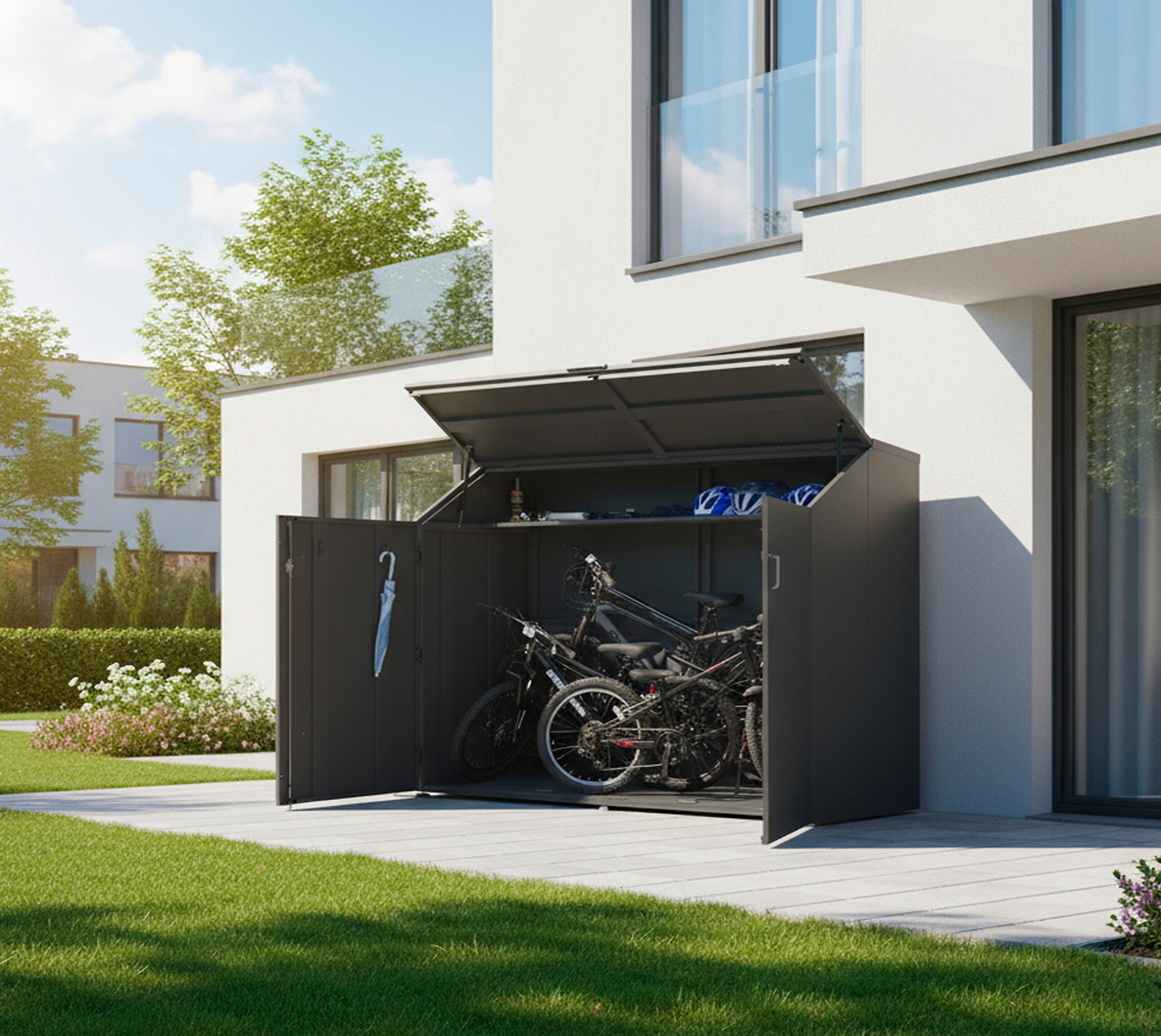 Westmann Fahrradgarage Linea anthrazit B/H/L: ca. 200x154x100 cm