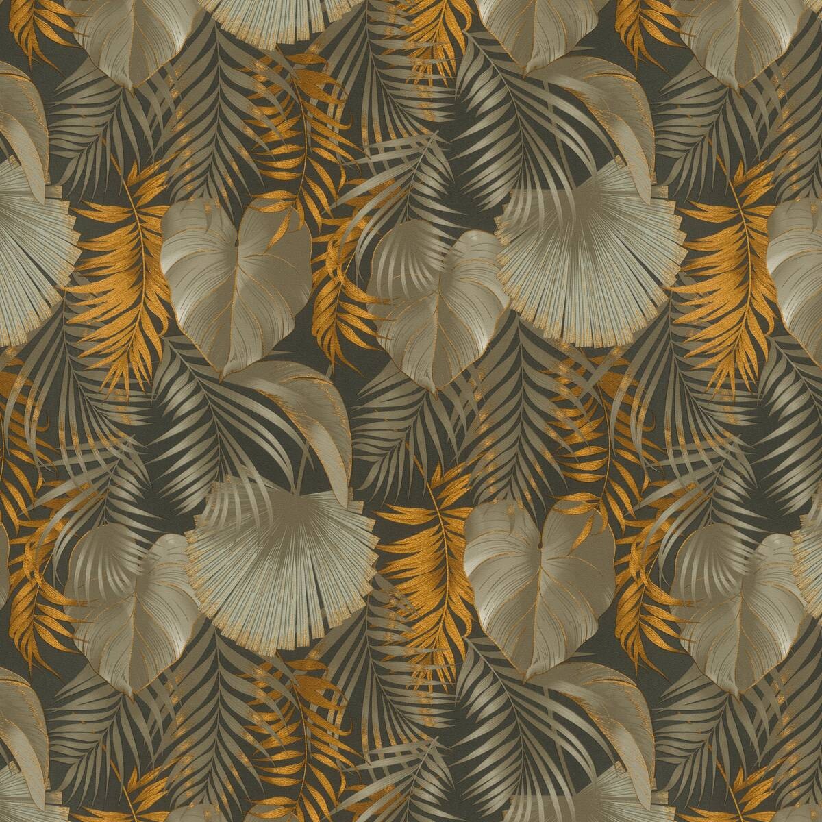 Rasch Vliestapete Dschungel dunkelgrün gold B/L: ca. 53x1005 cm