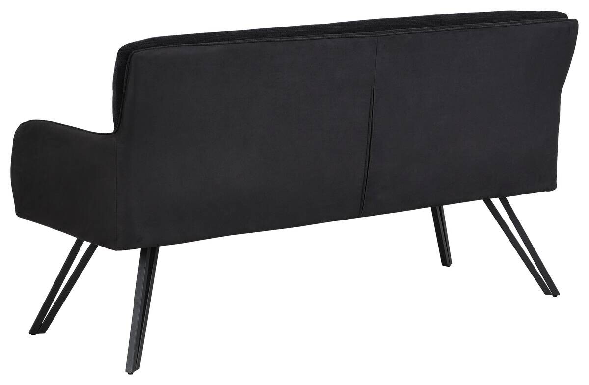 Sitzbank TINO schwarz Metall Microfaser B/H/T: ca. 160x94x67 cm