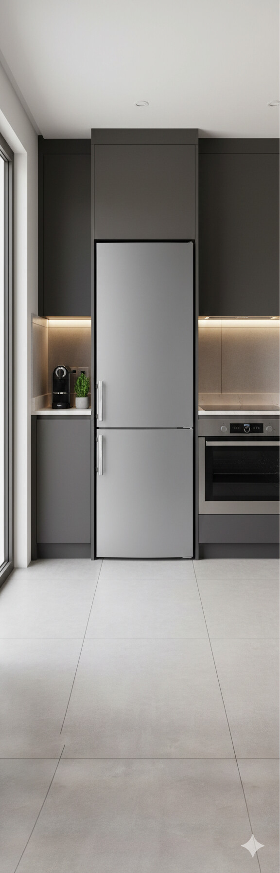 Wolkenstein Kühl-/Gefrierkombination KGK280DN Edelstahloptik B/H/T: ca. 55x180x56 cm